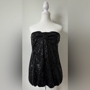 KOPA Black Y2K Cotton Sequins Party Summer Festival Tube Top Size L